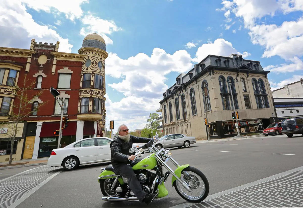 Biker In Downtown Janesville