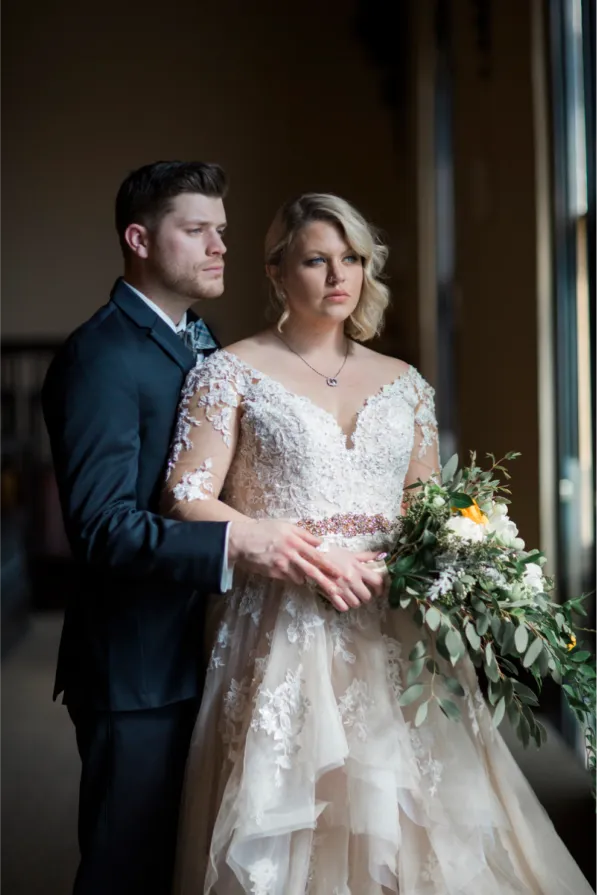 Bride And Groom Standing Together