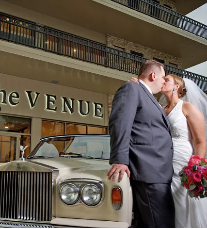 Wedding Kiss Outside